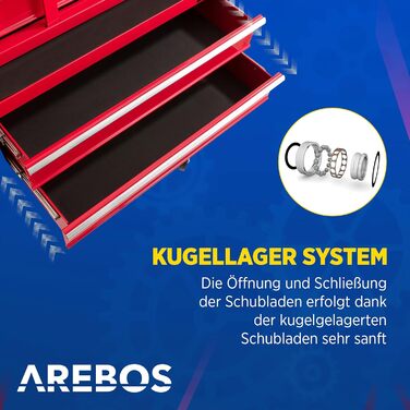 Arebos 5-Compartment Tool Trolley