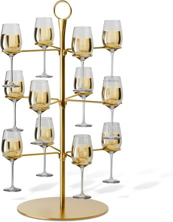 Набір для шампанського CLOPAE, 3 яруси, 12 келихів, металевий барний стійка для келихів, для вечірок, весіль, барів