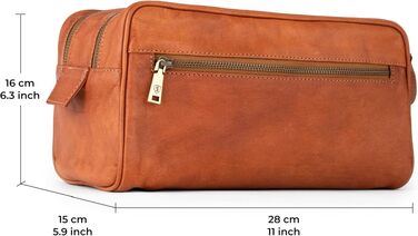 Шкіряна косметичка Berliner Bags Vintage Kulturbeutel Tim XL для чоловіків та жінок, коричнева