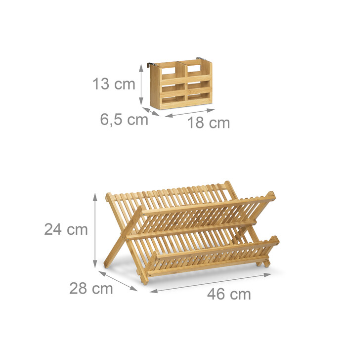 Relaxdays Dish Drainer CROSS with Cutlery Basket