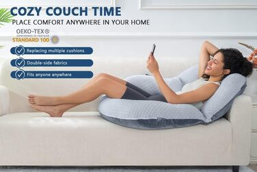 Інсен подушка для читання, спинка для сидіння в ліжку, для читання, відпочинку, медсестер, дорослих, матерів, дітей, для пресування живота, блакитна (з велюровою обробкою)