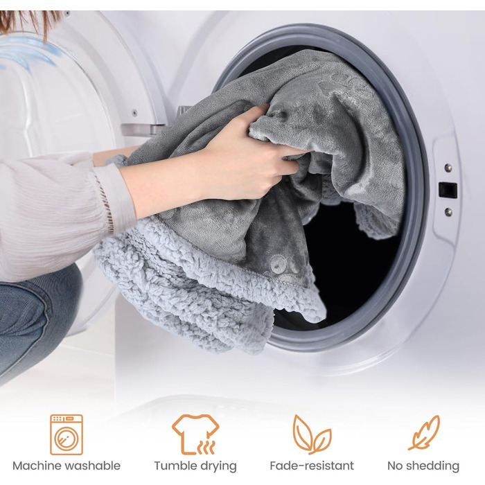 Водонепроникний коврик для собак PETTOM, 145 x 127 см, фліс Sherpa, захист дивану, миється, двосторонній, сірий колір