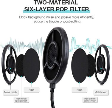 Кріплення для мікрофона HyperX QuadCast/ProCast YOUSHARES (PS-T7) з поп-фільтром, професійний штатив-кріплення для мікрофону, червоний