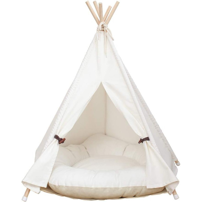 Намет-будка для собак Little Dove з матрацом, білий (L)