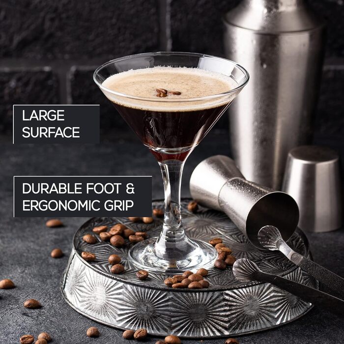 Набір мартіні склянок CRYSTALIA Premium, 4 шт, 175 мл, без свинцю, для коктейлів, Cosmopolitan, підходить для миття в посудомийній машині