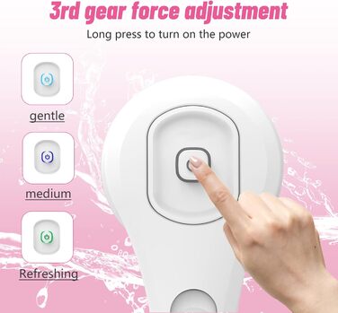6-in-1 Electric Back Brush, Shower Brush with 6 Multifunctional Cleaning Heads, Body Brush 360° Rotation, IPX7 Waterproof 3 Speed Spin Cleaning Brush for Men Women (Pink)