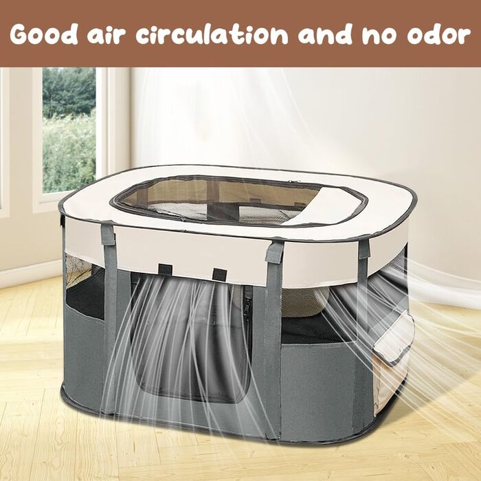 Клітка-забіг для цуценят та собак, складана, сірого кольору, 70x55x40 см