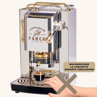 FABER COFFEE MACHINES | Pro Total Inox Deluxe Model | Coffee Machine for 44 mm E-Pads | Adjustable Brass Pad Press | Standard Brass Solenoid Valve | Stainless Steel