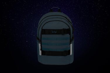 Шкільний рюкзак Baagl для хлопчиків та дівчаток-підлітків зі скейтбордом, відділенням для ноутбука та нагрудною стрічкою (Dust Blue)