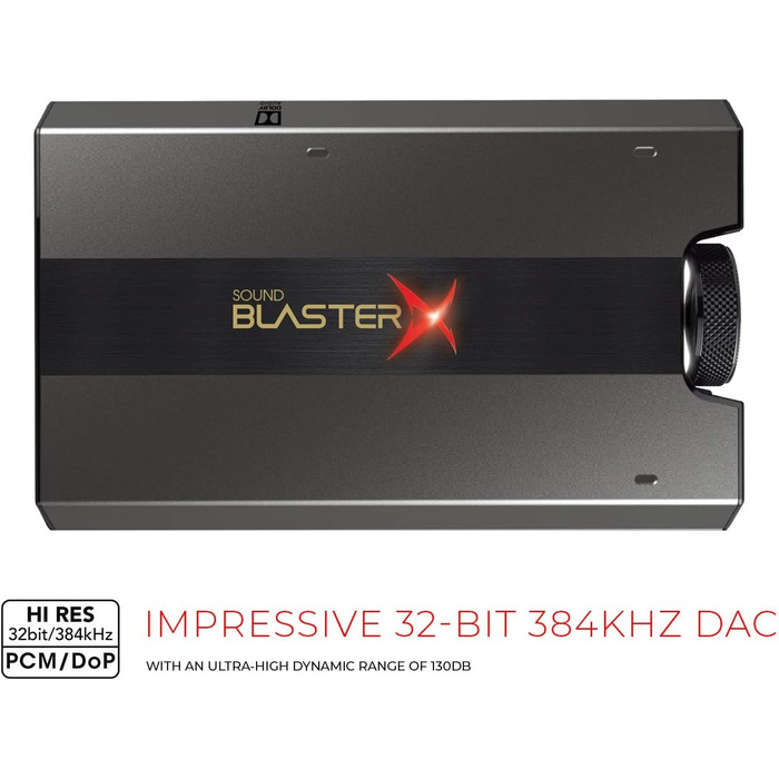 Sound BlasterX G6 7.1 HD: зовнішня звукова карта, DAC та USB-підсилювач для геймінгу. Сумісна з PS4, Xbox One, Nintendo Switch та PC.