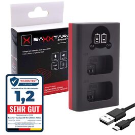 Зарядний пристрій Baxxtar NP-FW50 Dual LCD з USB-C/Micro-USB для акумуляторів Sony