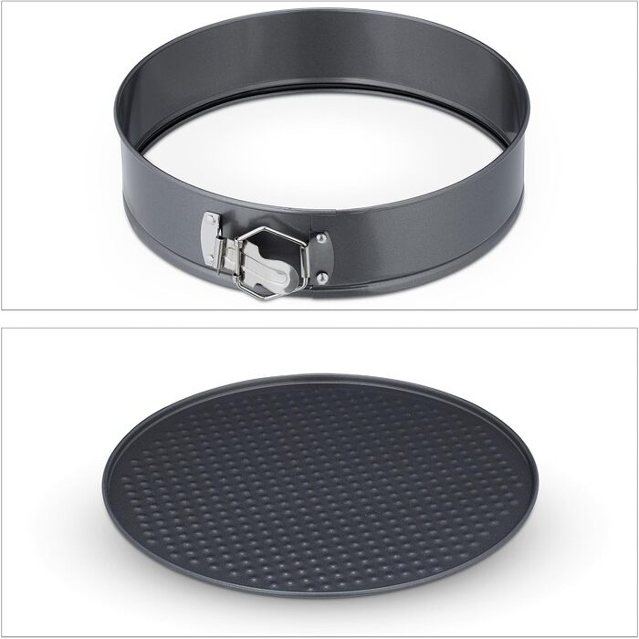 Набір форм для випічки Relaxdays, 6 шт., Ø 14-28 см, нержавіюча сталь, антипригарне покриття, антрацит