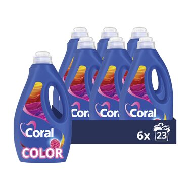 Рідкий пральний засіб Coral Color Farbschutz для кольорових речей, 1.15 л, набір 6 шт