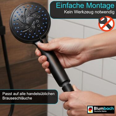 Насадка для душу Energy Rain з 9 режимами, високий тиск, економія води, ручна лійка для душу, чорний колір