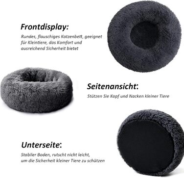 CALIYO Крісло-гніздо для собак та котів, середнього розміру, 70 см, темно-сірий