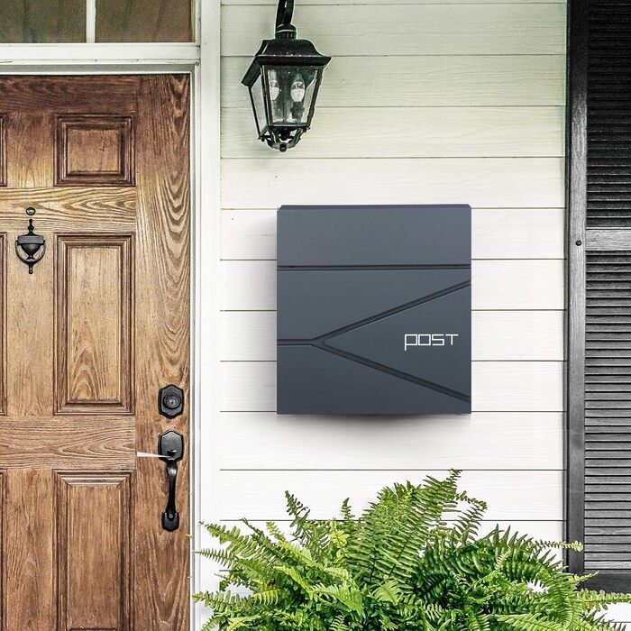 Поштовий ящик настінний SONGMICS XXL, з замком та відділенням для преси, антрацит GMB051G02