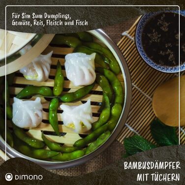 Пароварка Dimono® з бамбуком та нержавіючою сталлю, 2 яруси, набір з 2 шт.