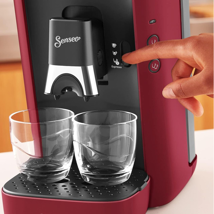 Philips Senseo Maestro Coffee Pad Machine with Coffee Strength Selection and Memory Function, 1.2 Liter Water Tank, Eco Product, Color: Red (CSA260/90)