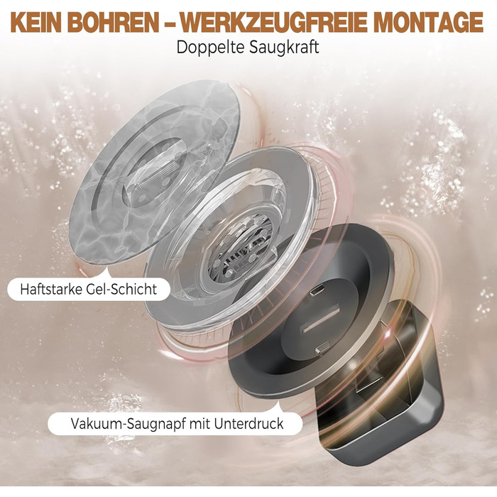 Поличка для душу Lekesky без свердління, кутова, з міцними присосками, алюміній, нержавіюча сталь, знімна, для ванної кімнати, кухні, орендованого житла (2 шт., сірий gunmetal з тримачем для рушників, прямокутна)