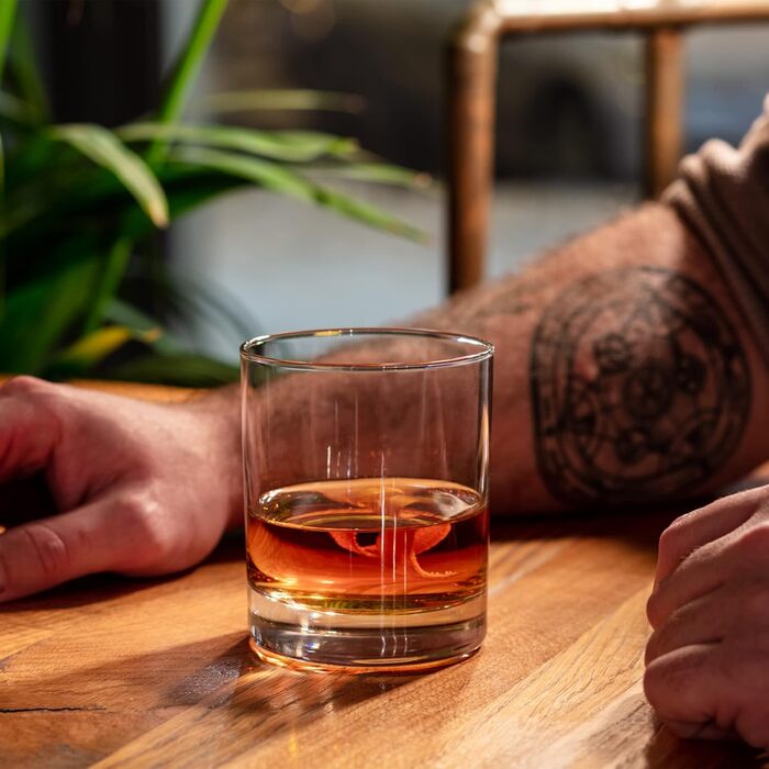 Krosno Whisky Glasses Tumbler | Set of 6 | 300 ML | Blended Collection | Perfect for Home, Restaurants, and Parties | Dishwasher Safe