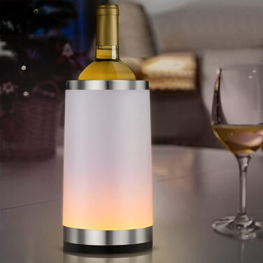 Elrigs Wine Cooler with Ambient RGB Touch Lamp | Bottle Cooler with 2 Cooling Pads for 750ml Champagne/Wine | Ideal as a Wine Gift for Women/Men | Wine Accessory for Party/Dinner