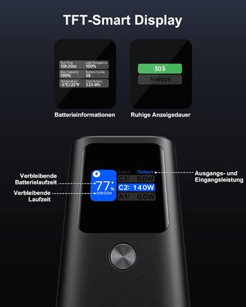 Power Bank AsperX 20000mAh, 165W, USB-C Кабель, для MacBook, Dell, HP, Lenovo, iPad, iPhone, Galaxy