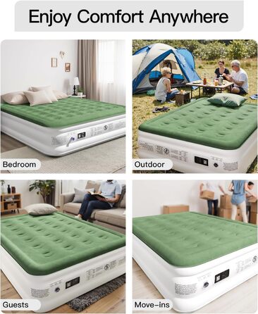 Надувний матрац Luftmatratze для 2 осіб 190x137x46 см з вбудованим насосом для кемпінгу та дому