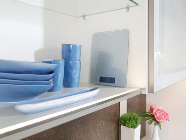 Кухонні ваги Soehnle Page Comfort 300 slim, цифрові, срібні, до 10 кг, точність 1 г, сенсорне управління, з батарейками, ультратонкий дизайн