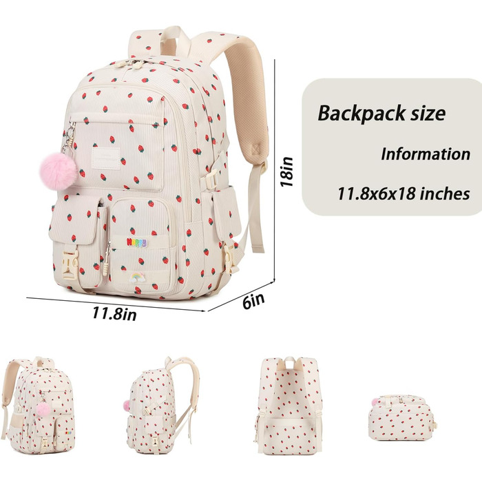 Шкільний рюкзак для дівчинки-підлітка з кордом, 2-камерний | Lmwzh