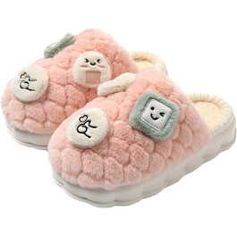 Жіночі та чоловічі домашні тапочки зимові, плюшеві, теплі, з піни, з антиковзким покриттям, рожеві, 42/43 EU, широкі