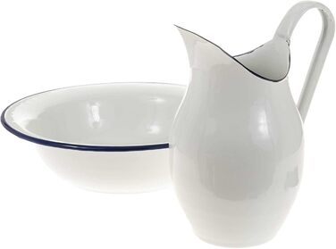 SIDCO Wash Basin + Jug Shabby Basin + Can Wash Set Vintage 2 pcs blue