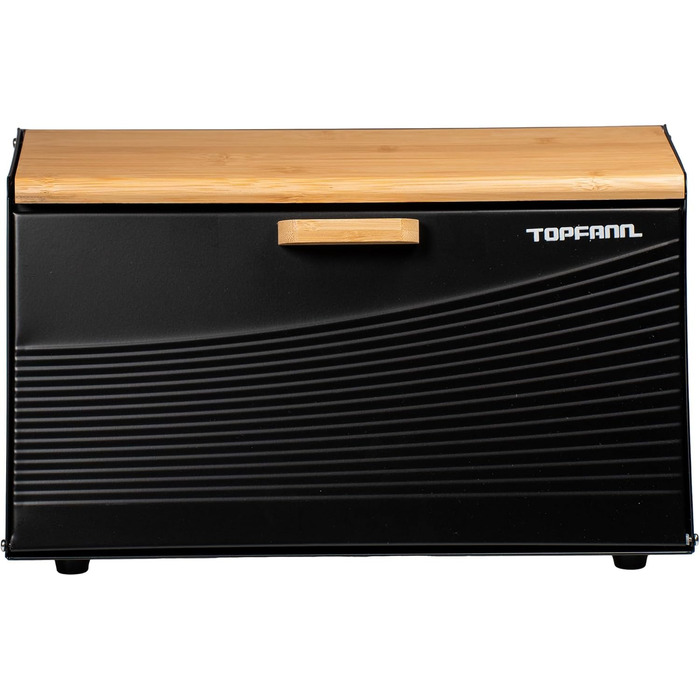 Бак для хліба з бамбука та металу, чорний | Бак для хліба, контейнер для хліба