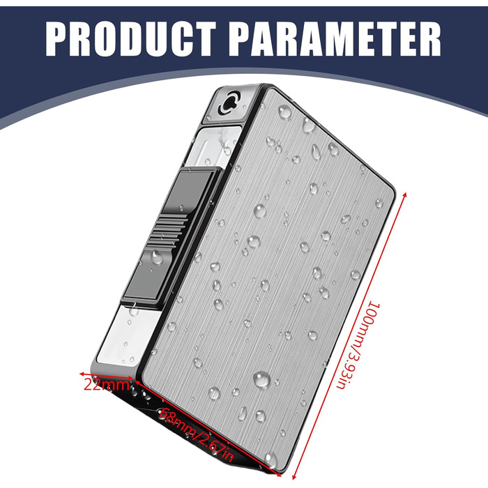 Електронне Zigarettenetui 2-в-1 з феєрверком, USB зарядка, на 20 сигарет, елегантний дизайн, вологостійке, без газу