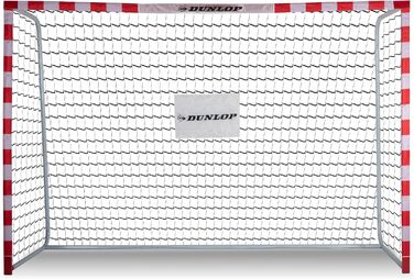 Ворота футбольні Dunlop 240x160x85/120x300x200 см, метал, для тренувань, всі вікові групи, проста збірка (біло-червоні)