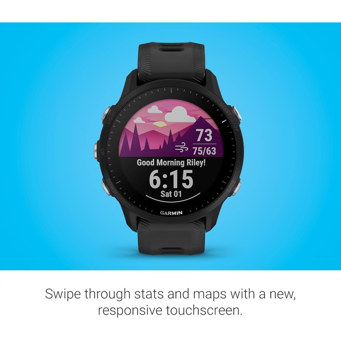 Garmin Forerunner 955 - GPS-годинник для триатлонів, бігу, з сонячною батареєю, чорний