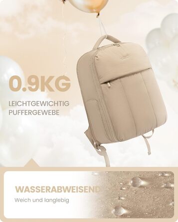 Рюкзак LOVEVOOK для жінок, 40L, ручна поклажа, для подорожей, з відділенням для взуття та ноутбука 17 дюймів, водонепроникний, для бізнес-поїздок та відпочинку, бежевий