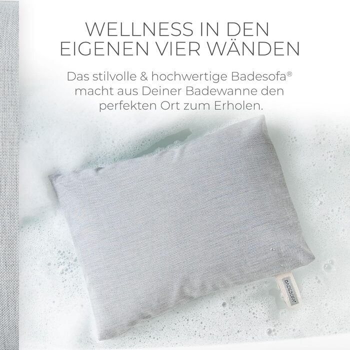 Bathtub | Revolutionary Comfort for Bathtub, Shower & Whirlpool | Washable & Quick-Drying Bath Cushion in | Wellness Bathtub Accessories Handmade in EU (Gray, Seat Cushion)