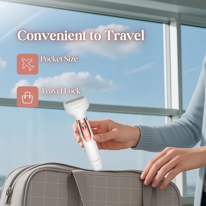 Електричний жіночий тример/рашувач BarberBoss 5-в-1 QR-8005: для обличчя, тіла, бікіні, носа та брів. Бездротовий, для мокрого та сухого гоління.