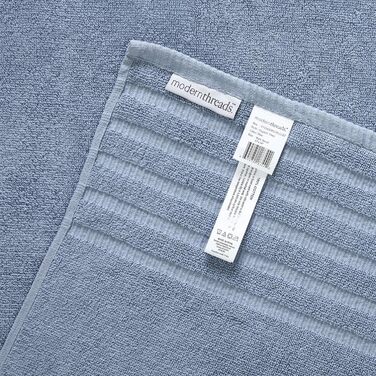 Amrapur Overseas Towel Set, 6-Piece, Dyed, Bio-Leaf Pattern, Jacquard/Solid, Ultra-Soft, 500 g/m², 100% Combed Cotton, Blue