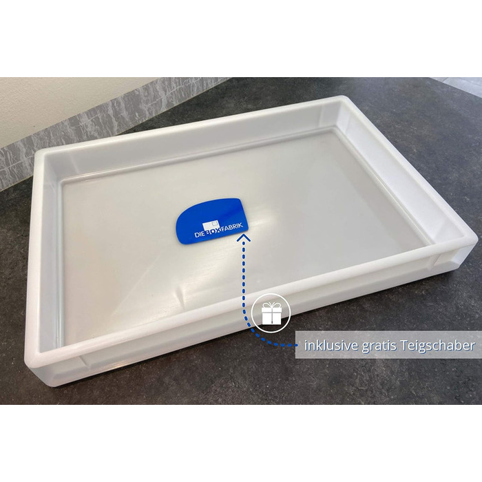 Pizza Ball Box with Lid (60 x 40 x 7.6 cm) Plastic Container for Pizza Dough, Stackable Container, Dough Tub, Proofing Box, Dough Box (4x Box with 4 Lids)