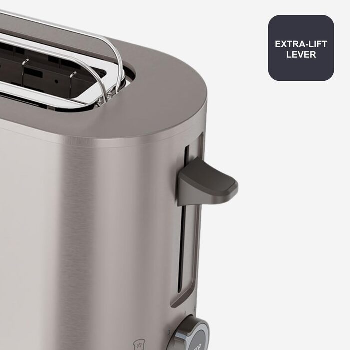 Тостер BLACK+DECKER BXTO1960E: 1960W, цифрове налаштування, 6 рівнів підсмажування, 4 відділення, функції: стоп, підігрів та розморожування, автоматичне центрування, підігрівач для тостів