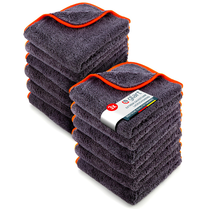 Мікрофібра для автомобіля Glart 443TPO4, 12 шт, 40x40 см, 600 GSM, серветки для полірування та чищення авто, помаранчеві