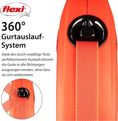 Flexi Xtreme L повід для собак 5 м чорний/оранжевий, надміцний, до 65 кг