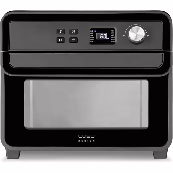 CASO AirFry Chef 1700 - Hot Air Fryer Design, ready to start immediately without preheating, 3 insertion levels, temperature range 40°C to 230°C (in 5°C increments), timer, powerful 1700 watts, black