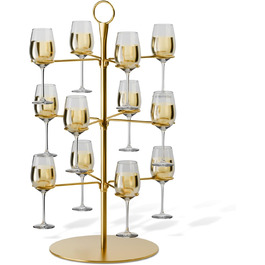 Набір для шампанського CLOPAE, 3 яруси, 12 келихів, металевий барний стійка для келихів, для вечірок, весіль, барів
