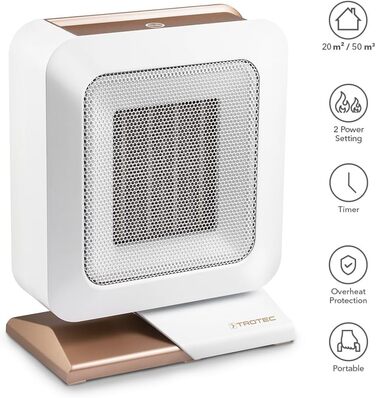 Теремовий обігрівач Trotec TFC 14 E: 700/1400 Вт, термостат, для кімнат до 50 м², білий