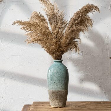 Керамічна ваза, блакитно-коричневий дизайн, ваза в скандинавському стилі, 20 см для декору вітальні, спальні, кухні, ванної кімнати