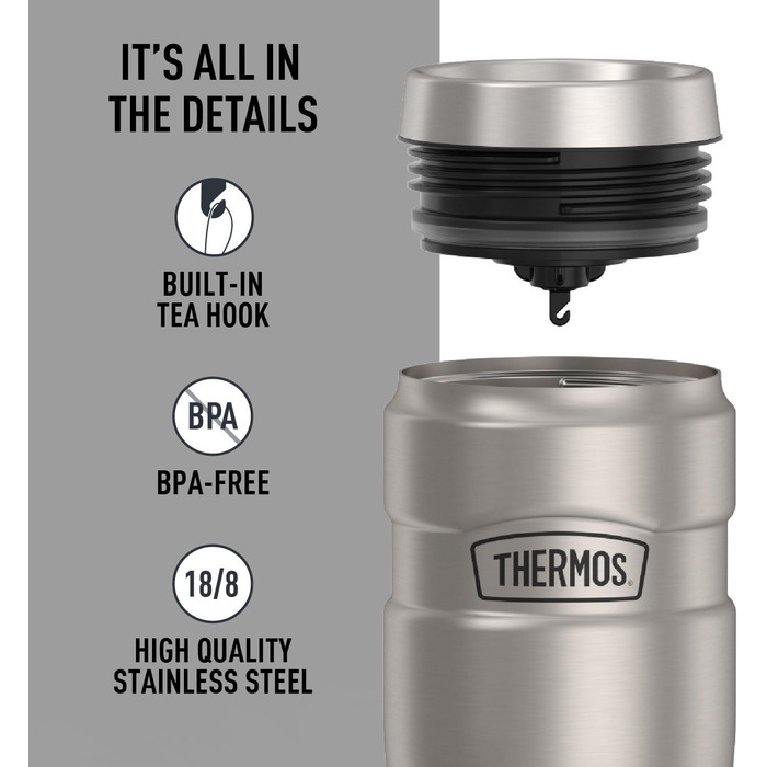 Термос туристичний King 16 oz з нержавіючої сталі - Термокружка для напоїв