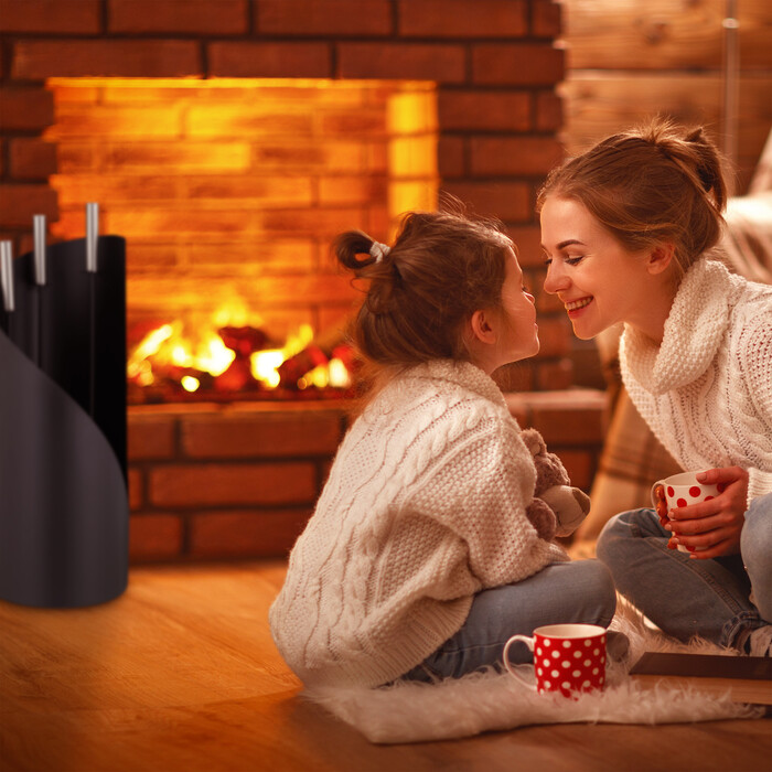 Relaxdays Fireplace Set, 4-Piece