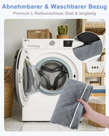 Ортопедичне ліжко для собак KSIIA, великі породи, 104x68x8 см, знімний килимок, легко миється, сірий колір